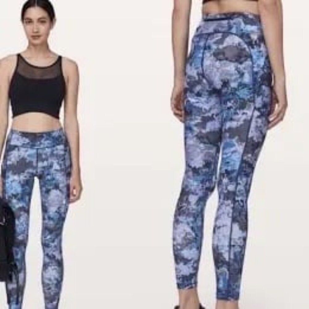 Lululemon Speed Up Tight Full On Luxtreme 28” Screen Camo Multicolor Sz 6 LW5AU